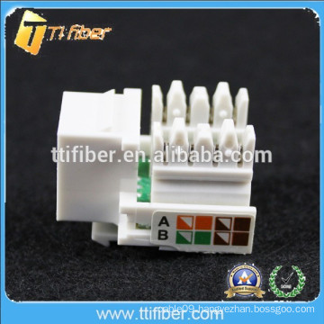 White Color AMP Cat5e Keystone Jack 5 Years Warranty